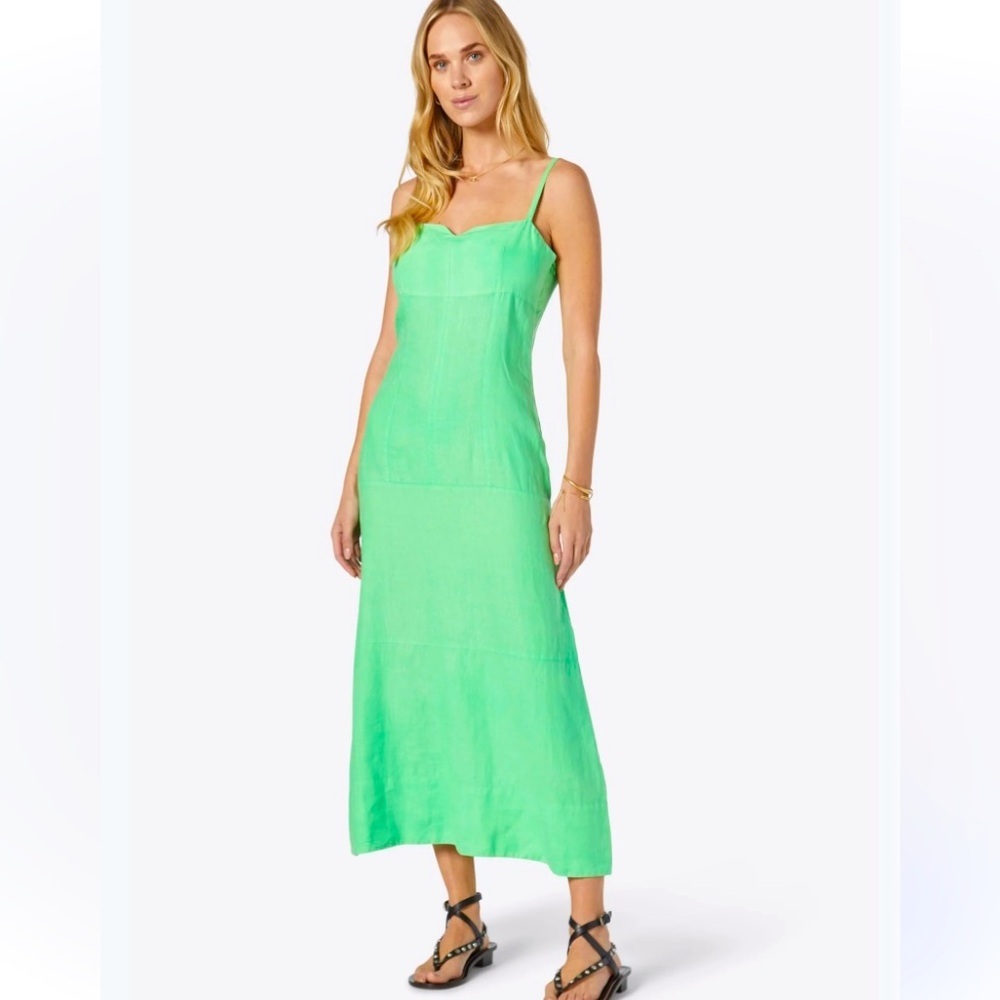 Joie green linen maxi dress with adjustable straps